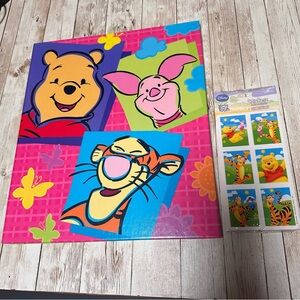 VTG Disney Winnie the Pooh Sticker Sheets + Hallmark Photo Album NEW